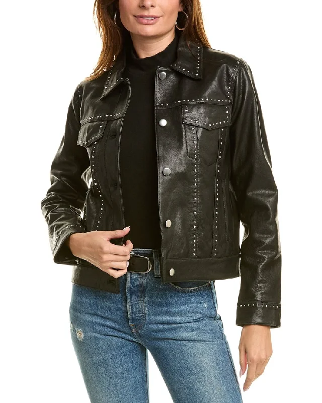 sleek trench coatThe Kooples Studded Leather Jacket