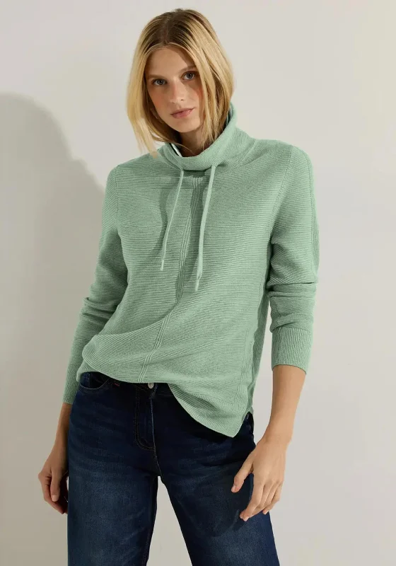 casual hoodie for fallcasual hoodie for fallCecil Drawstring Neckline Ribbed Sweater, Clear Sage Green