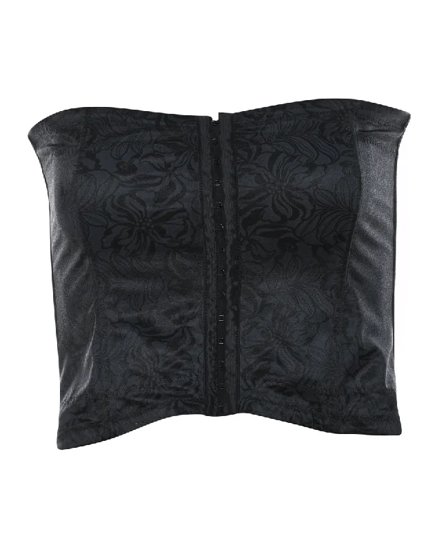 Bonus Savings Black Floral Print Corset - S
