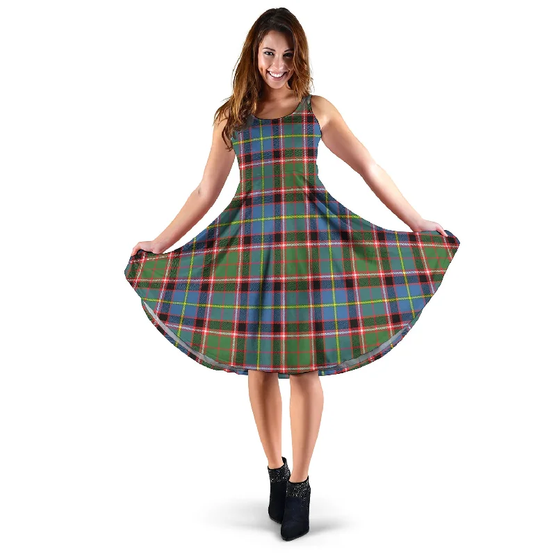 Best Bargains Stirling Bannockburn Tartan Sleeveless Midi Womens Dress