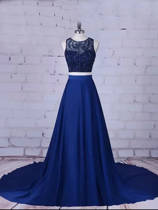 Unmissable Offer Two Piece Prom Dresses Scoop Beading A-line Sweep Train Long Prom Dress JKL766 Unmissable Offer Two Piece Prom Dresses Scoop Beading A-line Sweep Train Long Prom Dress JKL766