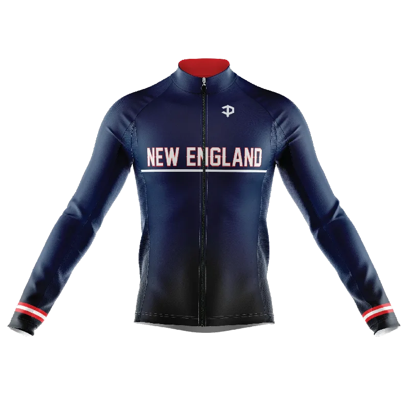 Deep Discounts sleek sports hoodieNew England Long Sleeve Cycling Jersey