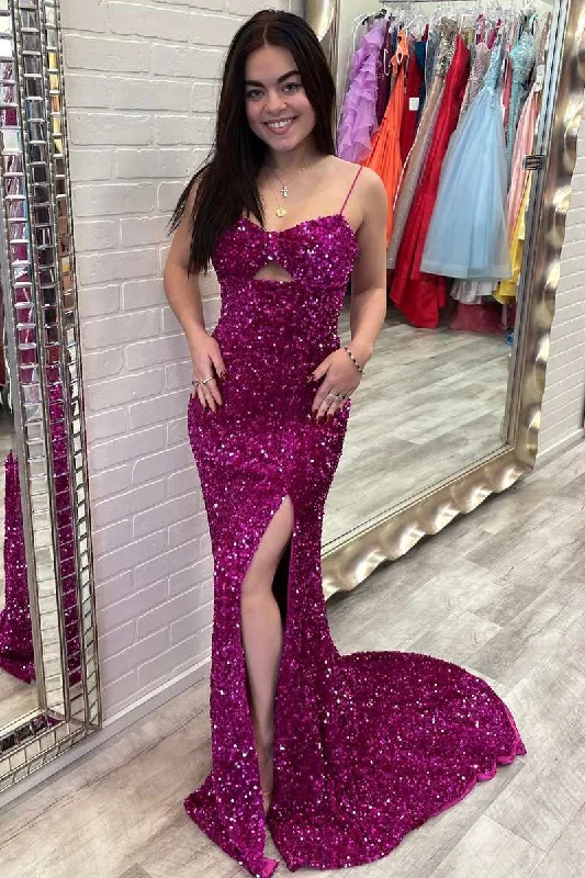 Limited Time Offer sleek midi dressFuchsia Sequin Keyhole Mermaid Long Prom Dress with Slit Limited Time Offer sleek midi dressFuchsia Sequin Keyhole Mermaid Long Prom Dress with Slit