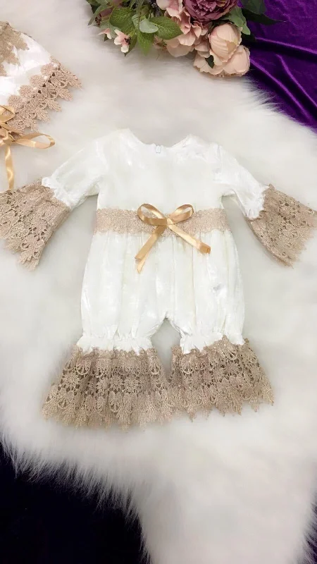 boho dressVelvet Romper and Bonnet