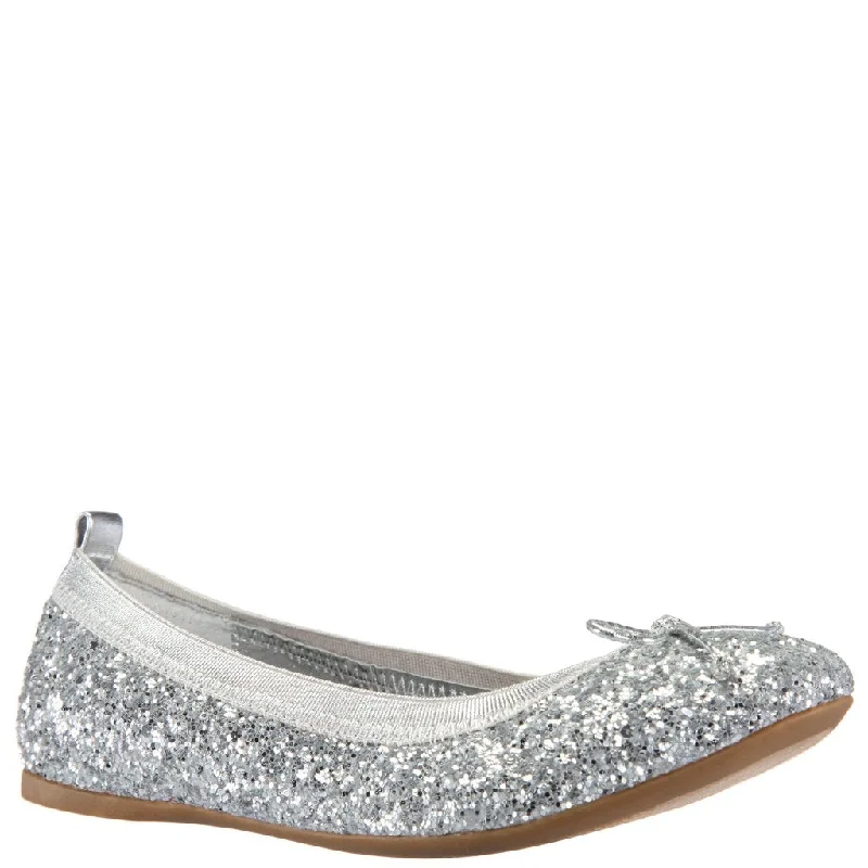 lace dressNina Kids Esther Silver Sparkle Flat