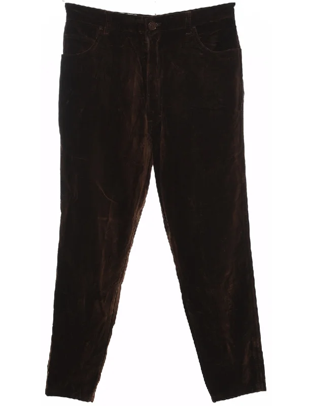 Extra Savings Dark Brown Velvet Trousers - W32 L27