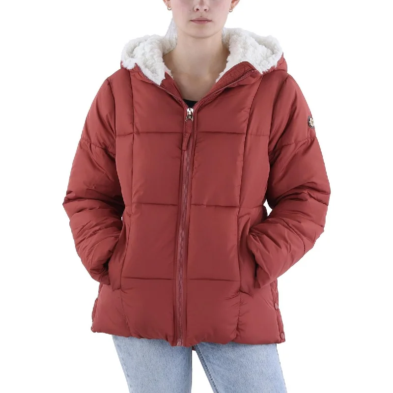 warm outerwearWomens Insulated Faux Fur Liined Puffer Jacket