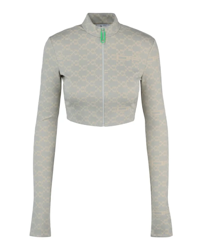 relaxed winter jacketOff-White Womens Monogram Cropped Track Jacket