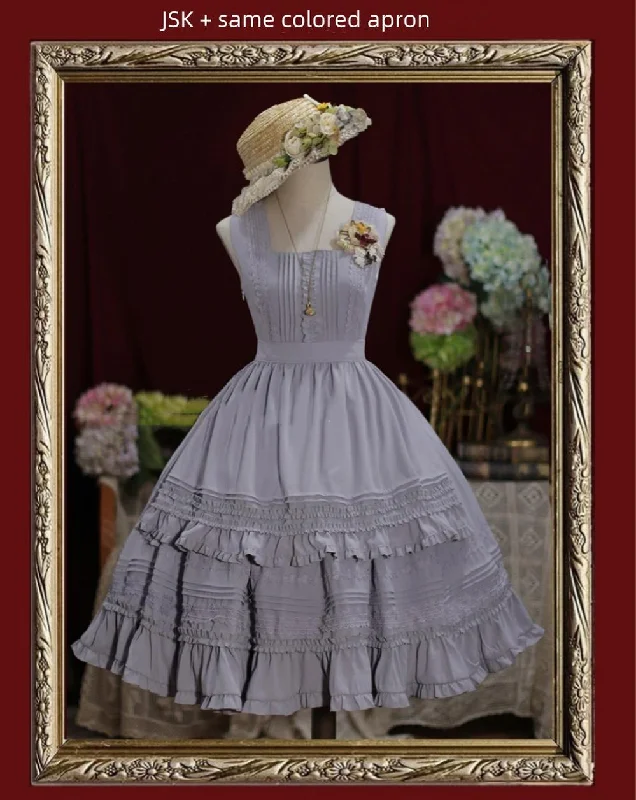 playful dressTiny Garden~Nocturne Reminiscence~Elegant Lolita JSK Dress Multi-Wear Apron Dress Set