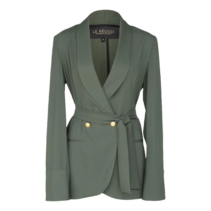 Get It Before It’s Gone Women's Olive Blazer with Front Buttons