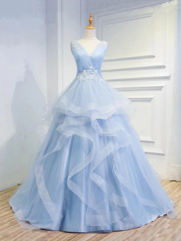 Super Deal Beautiful Prom Dresses V-neck Ball Gown Sweep Train Long Chic Open Back Prom Dress JKL1344 Super Deal Beautiful Prom Dresses V-neck Ball Gown Sweep Train Long Chic Open Back Prom Dress JKL1344