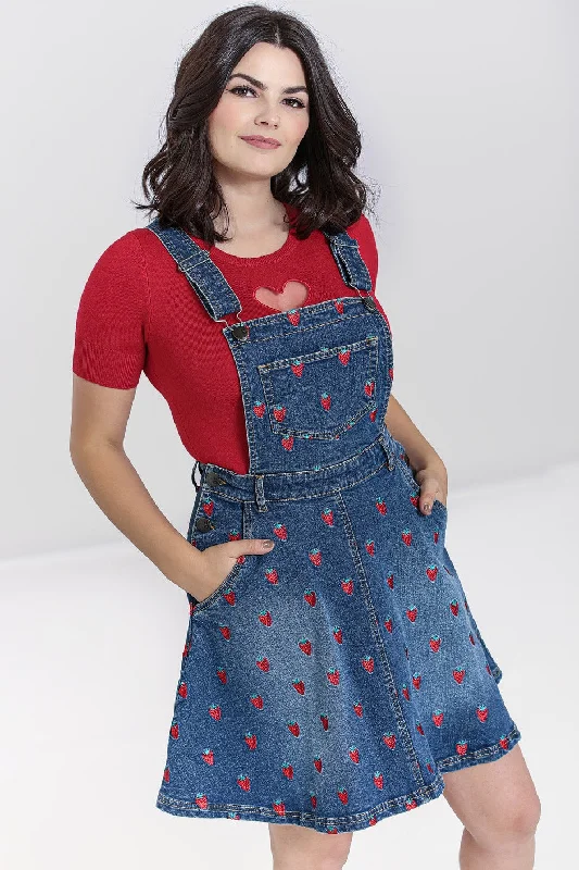 fitted bodycon dressStrawberry Denim Pinafore Dress