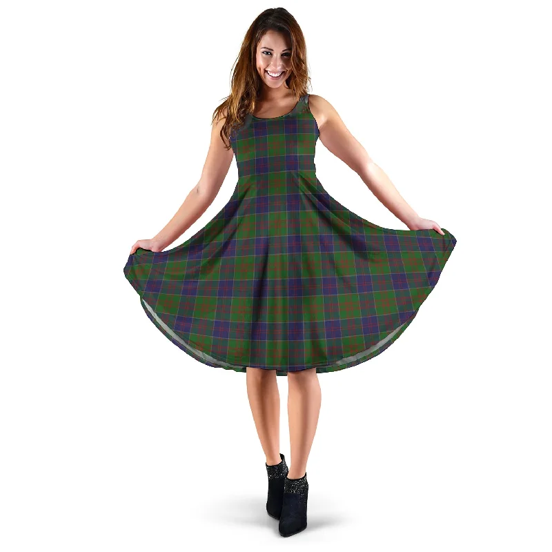 Final Markdown Stewart of Appin Hunting Tartan Sleeveless Midi Womens Dress