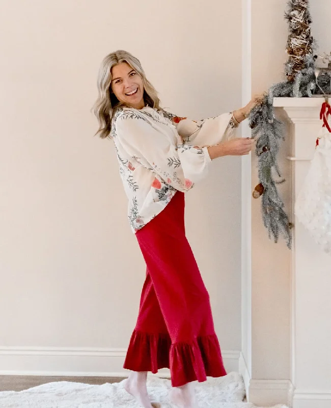 luxury dressWomen's Big Ruffles | Merry in Cranberry