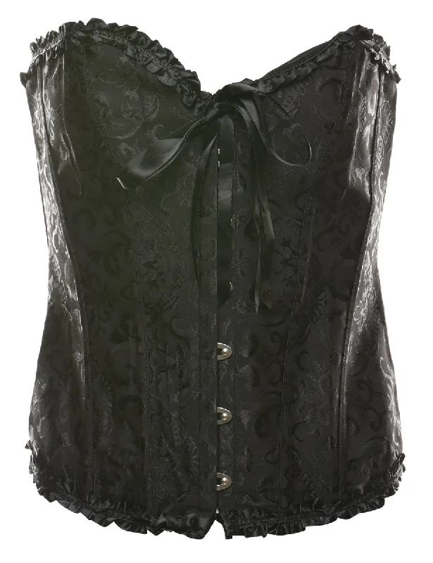 Today Only Jacquard Pattern Black Classic Corset - S