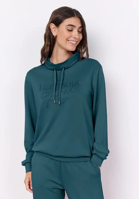 Major Savings fleece-lined hoodieSoyaconcept Banu Drawstring Neckline Sweatshirt, Dark Green