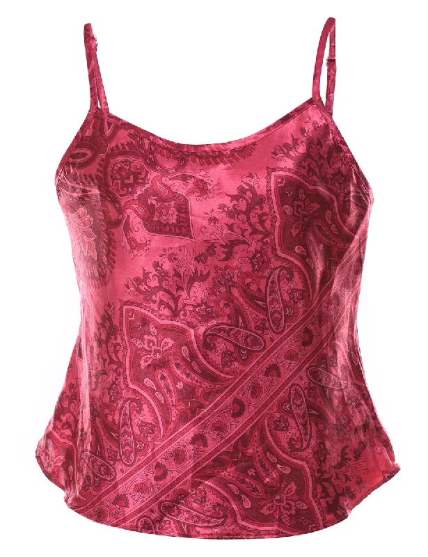 chic outerwearMagenta Paisley Print Y2K Classic Camisole - S