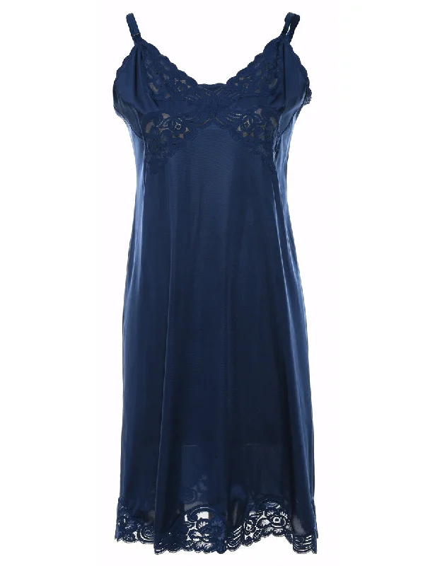 cozy wool-blend coatNavy Lace Trim Slip Dress - S