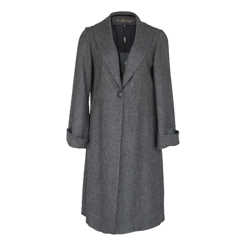 Price Buster Worsted Flannel Trench Coat-gray