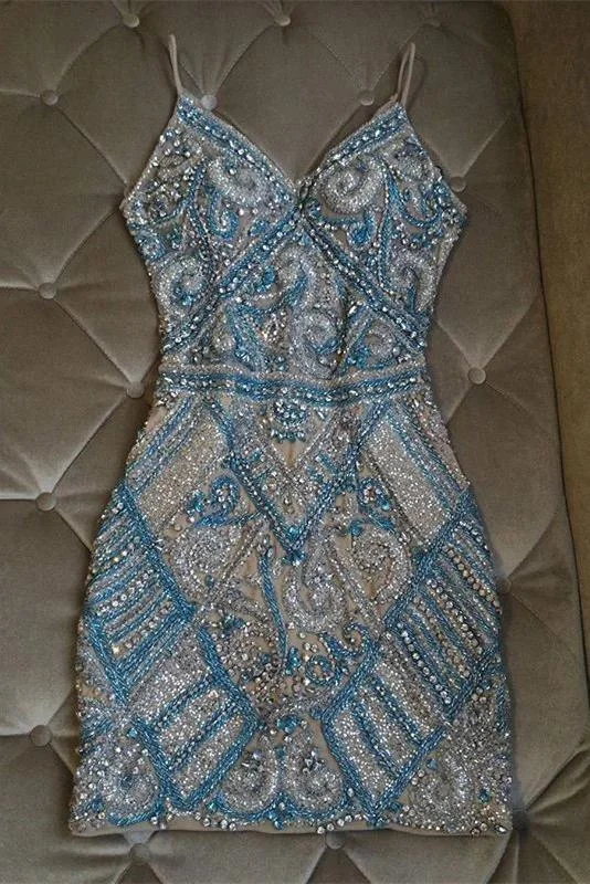 Online Exclusive Gorgeous Sparkly V Neck Crystal Beaded Sheath Short Homecoming Dresses ANN1936 Online Exclusive Gorgeous Sparkly V Neck Crystal Beaded Sheath Short Homecoming Dresses ANN1936