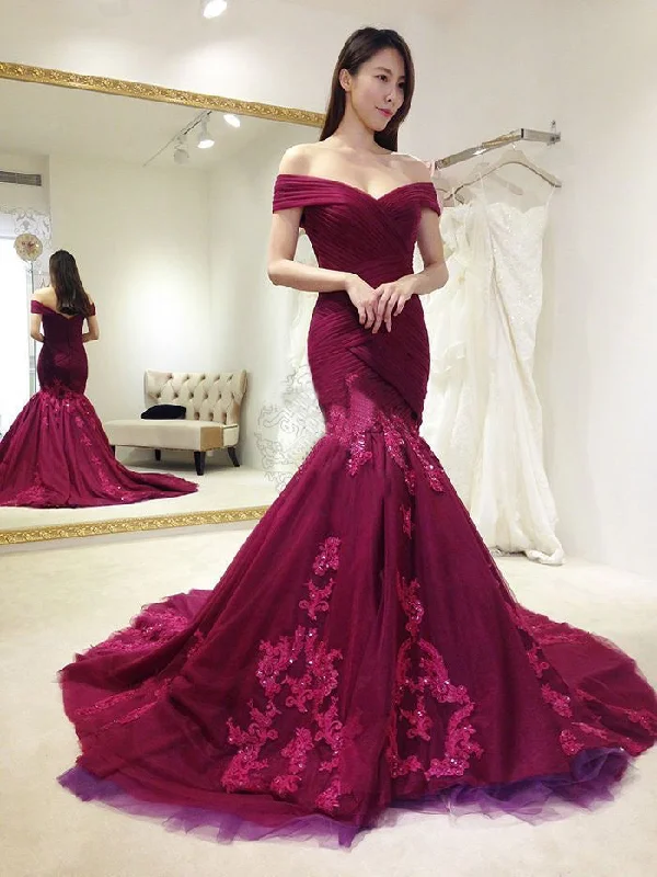 Deep Discounts Mermaid Prom Dresses Off-the-shoulder Trumpet Brush Train Long Chic Sparkly Prom Dress JKL1348 Deep Discounts Mermaid Prom Dresses Off-the-shoulder Trumpet Brush Train Long Chic Sparkly Prom Dress JKL1348