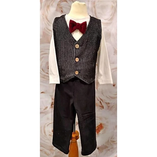 Act Now chic slip dressCach Cach Velvet Vest and Pant