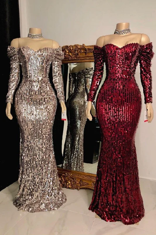 Discount Mania Strapless Sweetheart Sequins Floor Length Mermaid Evening Dresses with Sleeves Discount Mania Strapless Sweetheart Sequins Floor Length Mermaid Evening Dresses with Sleeves