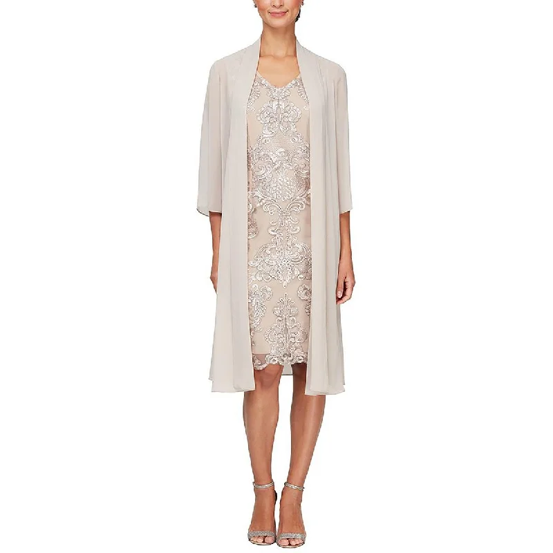 Take Advantage long sleeve dressWomens Sequined Sheath Two Piece Dress