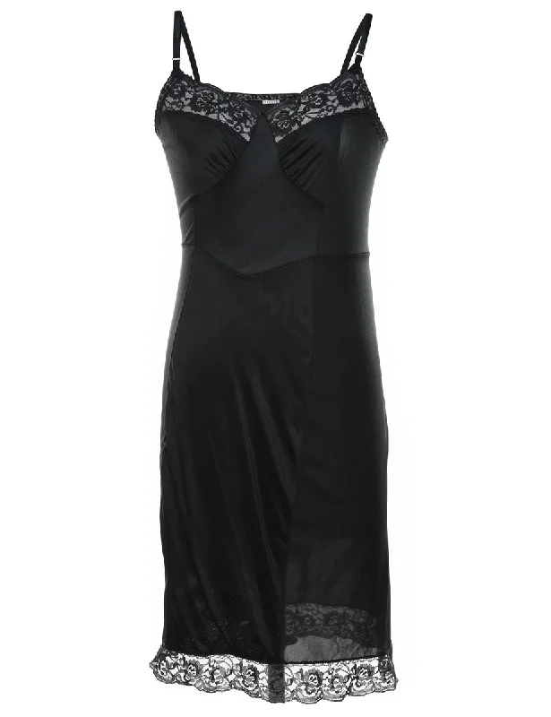 cold weather coatBlack Classic Lace Slip Dress - XS