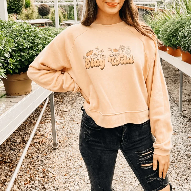 Limited Availability stylish training hoodieStay Wild Cropped Sweatshirt