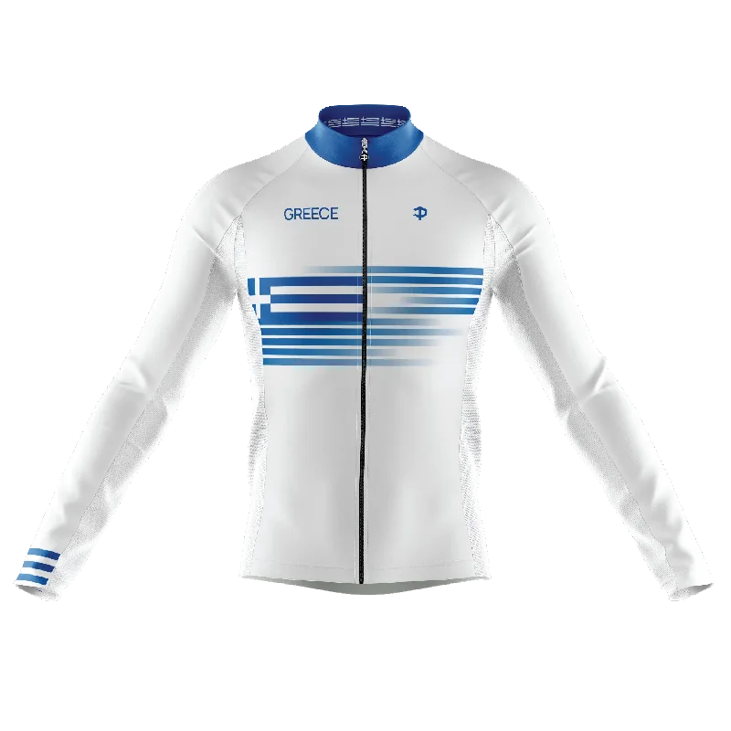 Online Only fashionable workout wearGreece Long Sleeve Cycling Jersey