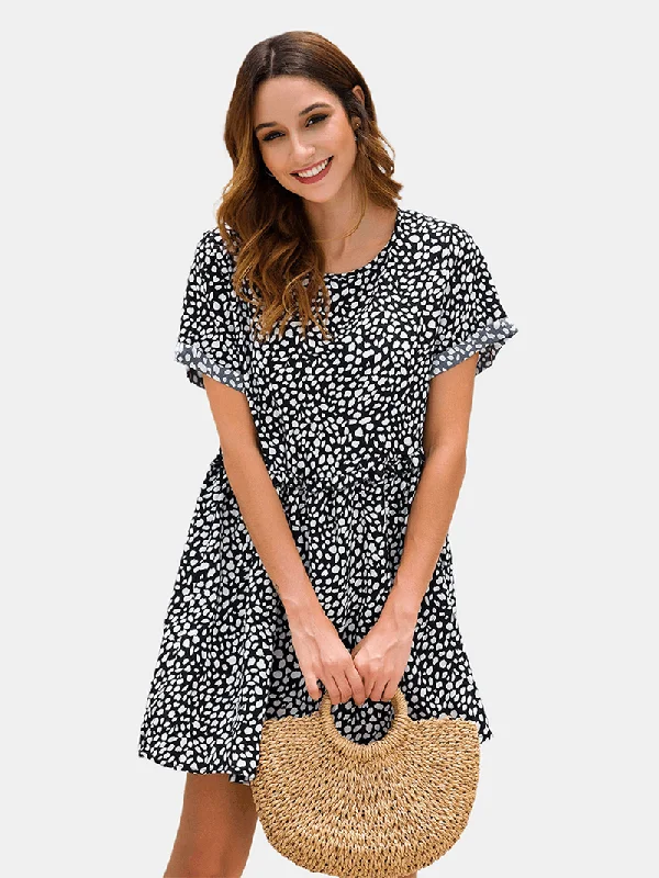 statement dressSummer Print Holiday Beach A-Line Mini Dress for Women