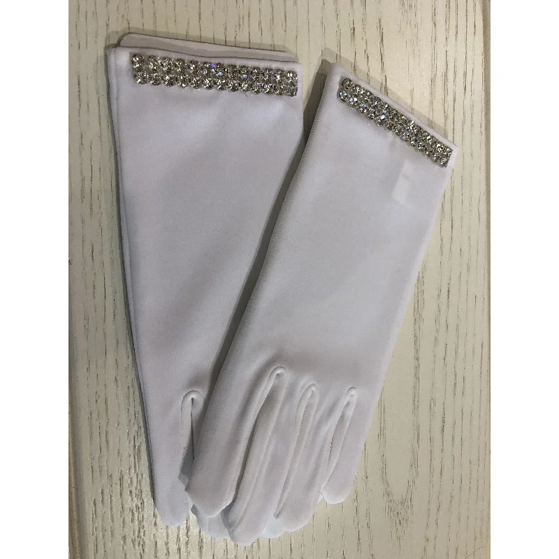 elegant dressEmbellished Gloves-White