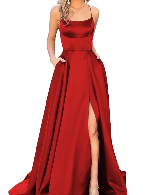 Clearance Sale Slit Prom Dresses A Line Sweep Train Sexy Simple Long Burgundy Cheap Prom Dress JKL694 Clearance Sale Slit Prom Dresses A Line Sweep Train Sexy Simple Long Burgundy Cheap Prom Dress JKL694