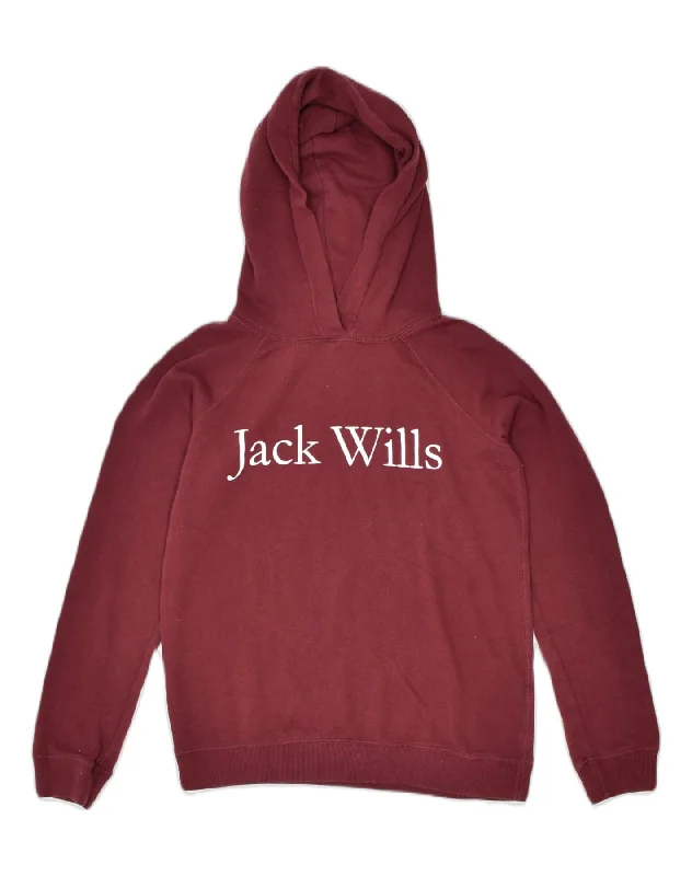 premium zip-up hoodiepremium zip-up hoodieJACK WILLS Womens Oversized Graphic Hoodie Jumper UK 8 Small Burgundy