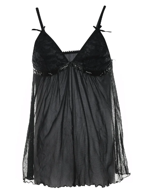 Massive Deals Black Classic Lace Babydoll - S