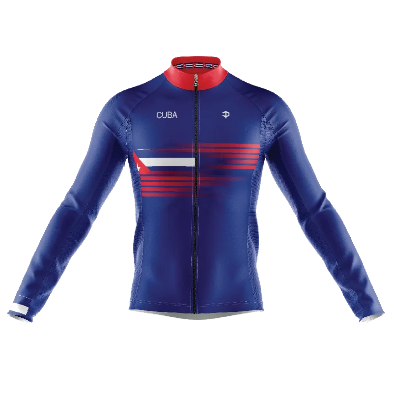 Members Only sporty casual hoodieCuba Long Sleeve Cycling Jersey