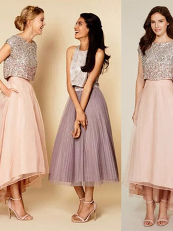 Steals and Deals Two Piece Prom Dress Organza Long Bridesmaid Dresses Cheap Prom Dresses JW114