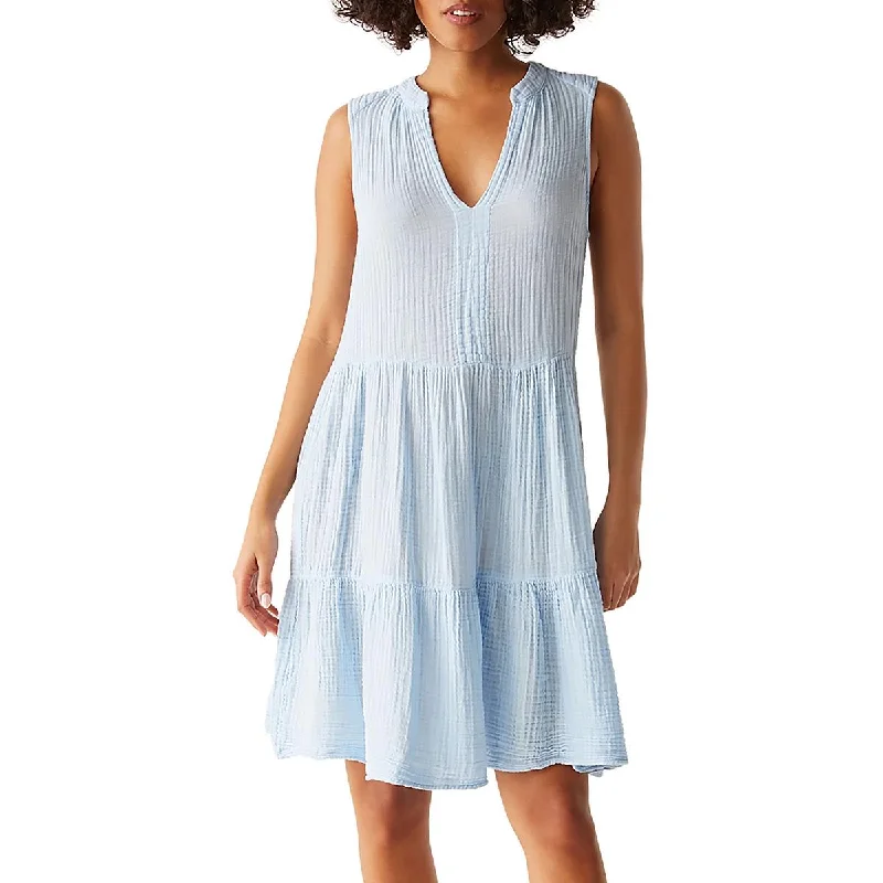Huge Discounts office dressWomens Solid Rouched Babydoll Dress