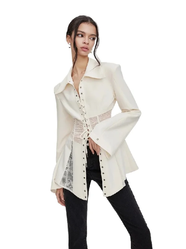 tailored blazer coatChiara Lace-Up Professional Blazer