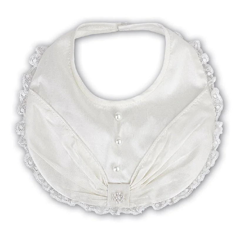 one-shoulder dressSarah Louise Pearl And Lace Bib