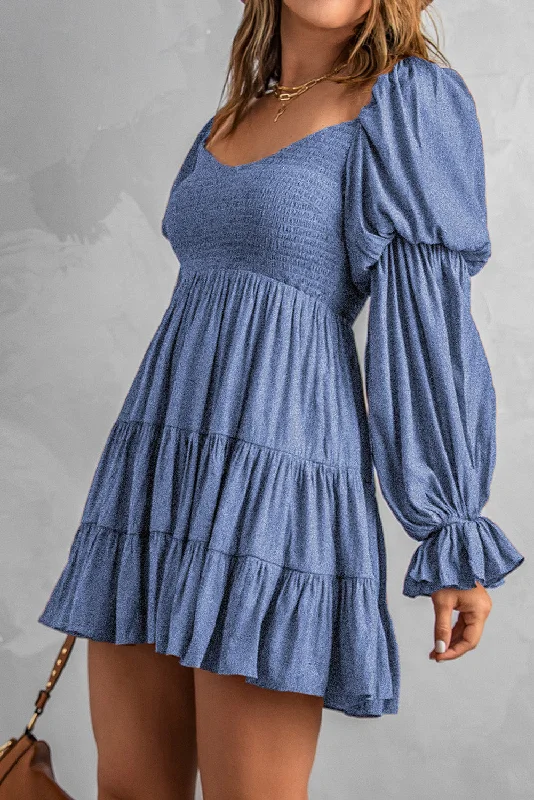 cocktail dressSmocked Off-Shoulder Tiered Mini Dress