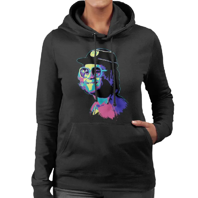 Extra Savings trendy zip-up hoodieTV Times Elton John At The Piano Pop Art Stylised Women's Hooded Sweatshirt
