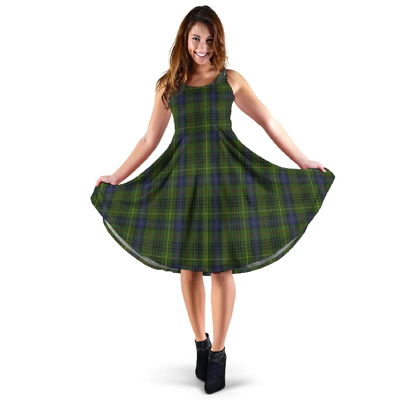 Huge Discounts Stewart Hunting Tartan Sleeveless Midi Womens Dress
