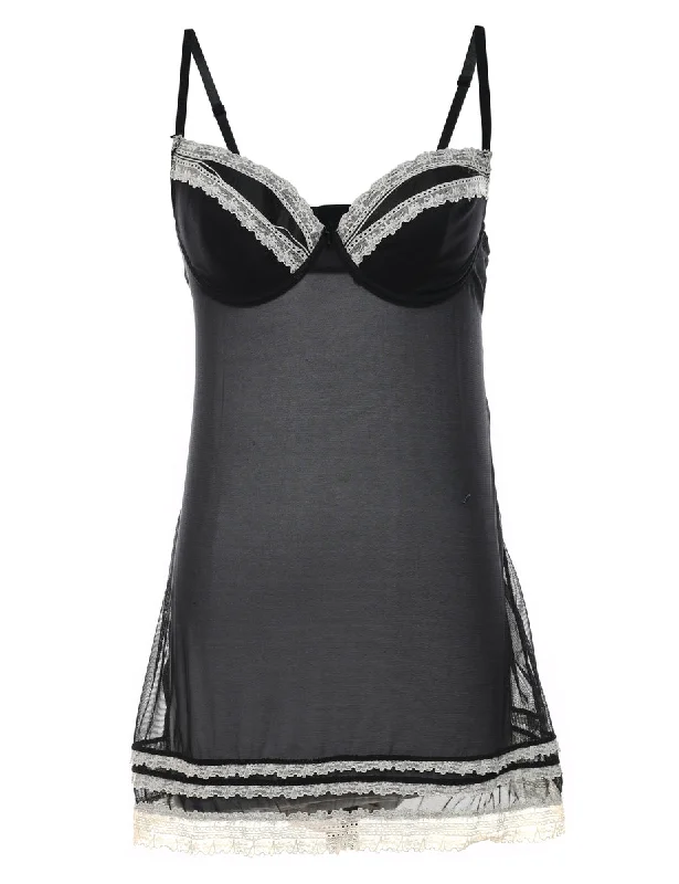 Super Sale Black & White Lace Babydoll - S