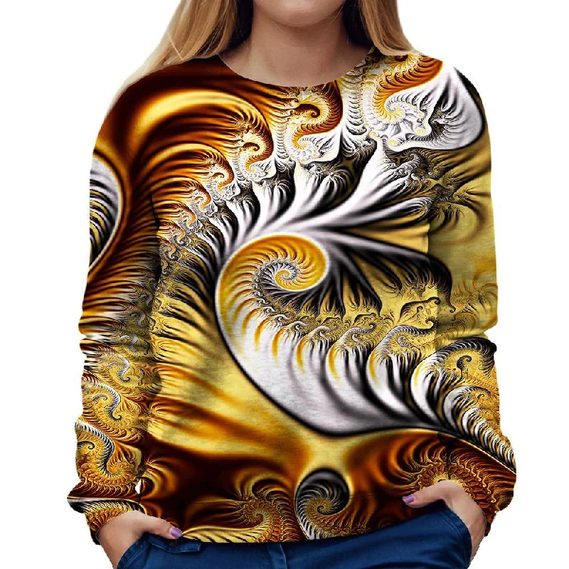Price Break fashionable fitness sweatshirtYellow Fractal Womens Sweatshirt