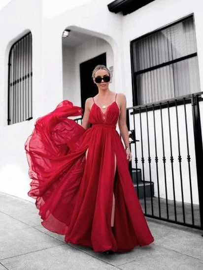 Price Drop Alert Lace Prom Dresses with Slit A Line Ankle-length Long Red Simple Prom Dress JKL1400 Price Drop Alert Lace Prom Dresses with Slit A Line Ankle-length Long Red Simple Prom Dress JKL1400