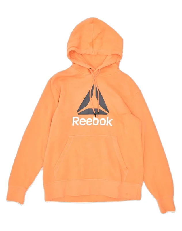 Epic Deals chic pullover hoodieREEBOK Womens Graphic Hoodie Jumper Small Orange Cotton