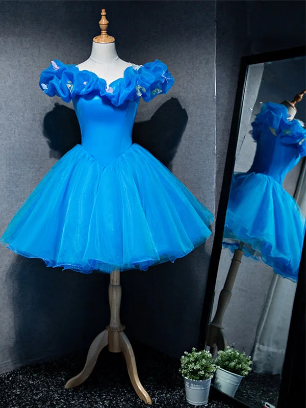 Special Discount Ball Gown Sweetheart Blue Cute Homecoming Dress with Butterfly Short Prom Party Dresses ATB1812 Special Discount Ball Gown Sweetheart Blue Cute Homecoming Dress with Butterfly Short Prom Party Dresses ATB1812