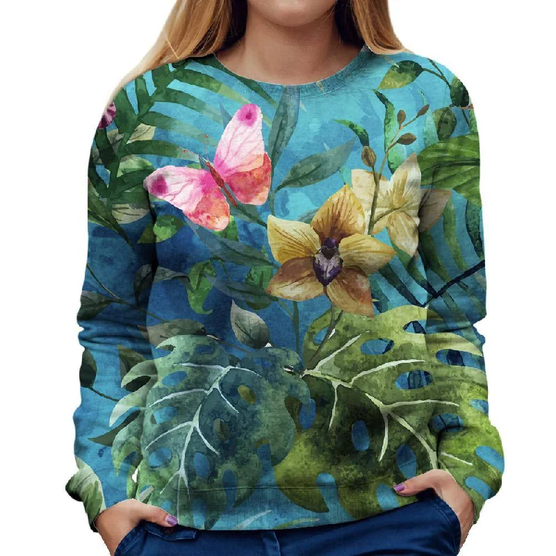 Seasonal Sale breathable gym hoodiePink Butterfly Womens Sweatshirt